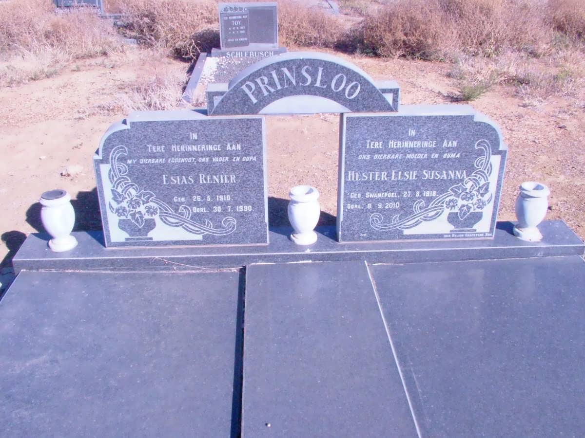 PRINSLOO Esias Renier 1910-1990 &amp; Hester Susanna SWANEPOEL 1918-2010