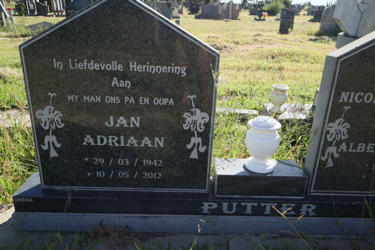 PUTTER Jan Adriaan 1942-2012