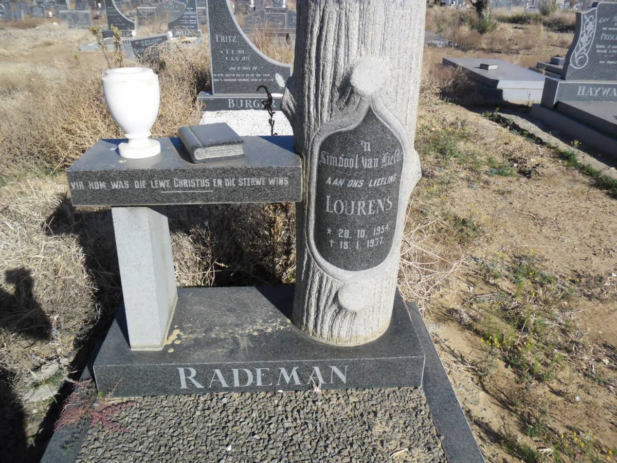 RADEMAN Lourens 1954-1977
