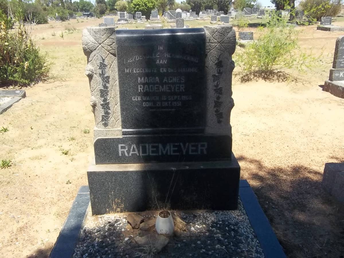 RADEMEYER Maria Agnes nee WAUGH 1905-1951