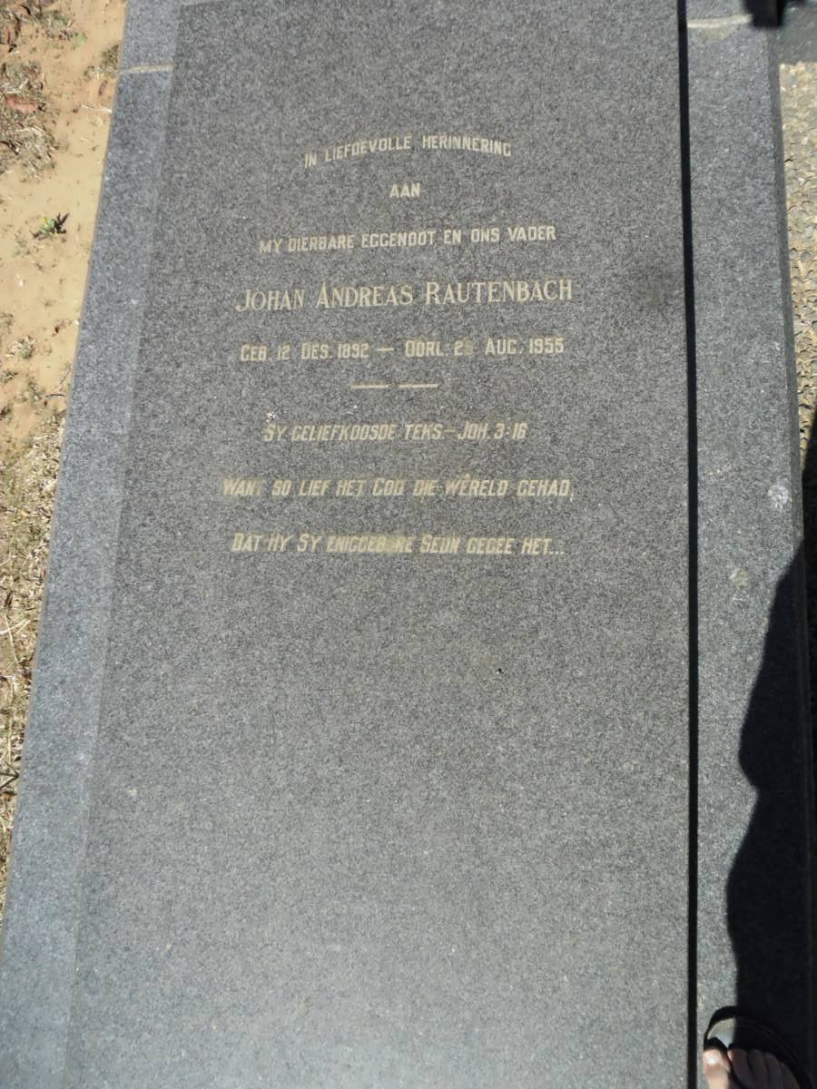 RAUTENBACH Johan Andreas 1892-1955