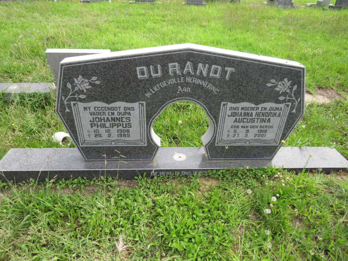 RANDT Johannes Philippus, du 1908-1989 & Johanna Hendrina Augustina 1918-2001