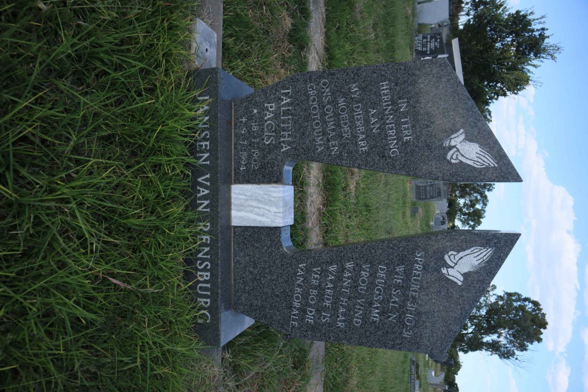 RENSBURG Talitha Pacis, Jansen van 1902-1994