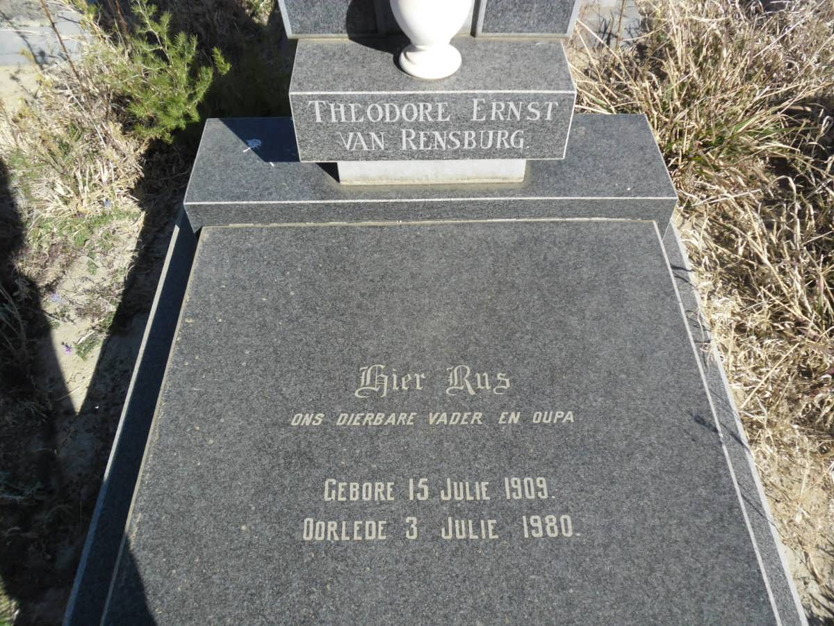 RENSBURG Theodore Ernst, van 1909-1980
