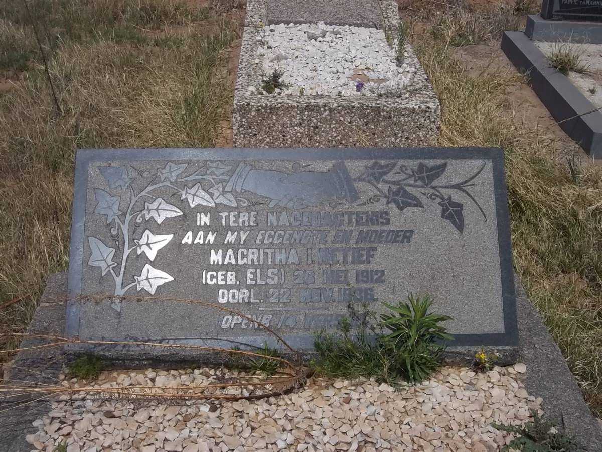 RETIEF Magritha I. nee ELS 1912-1936