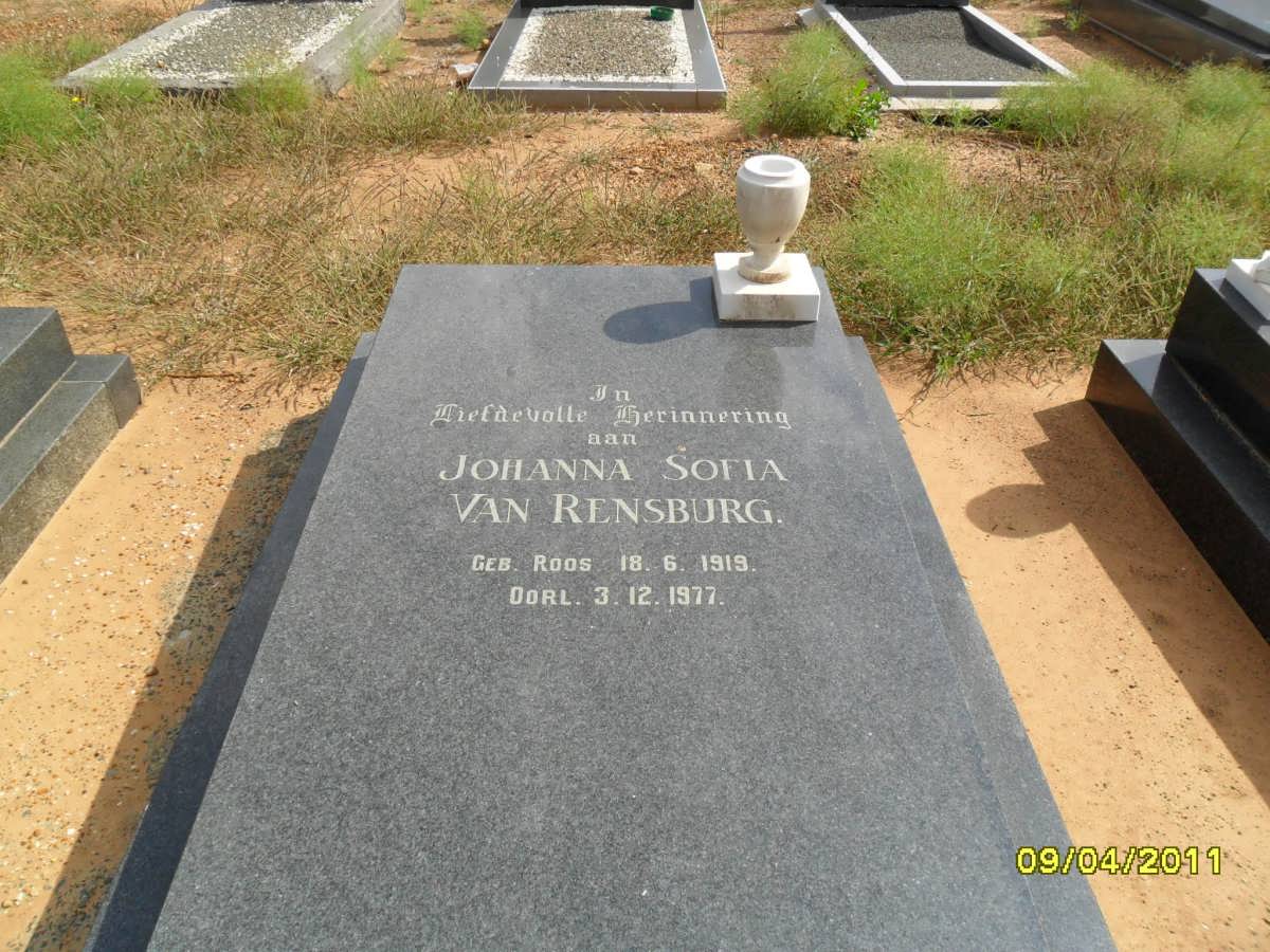 RENSBURG Johanna Sofia, van nee ROOS 1919-1977