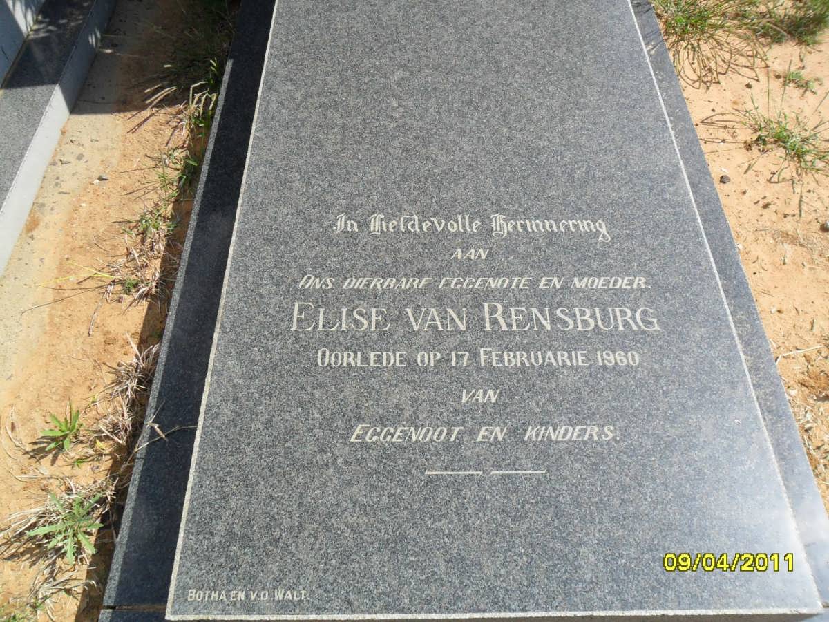 RENSBURG Elsie, van -1960 