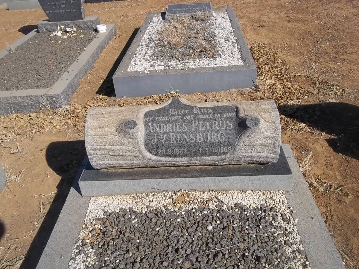 RENSBURG Andries Petrus, J.V. 1883-1969