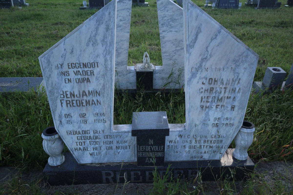 RHEEDER Benjamin Fredeman 1934-1995 &amp; Johanna Christina Hermina 1936-2006