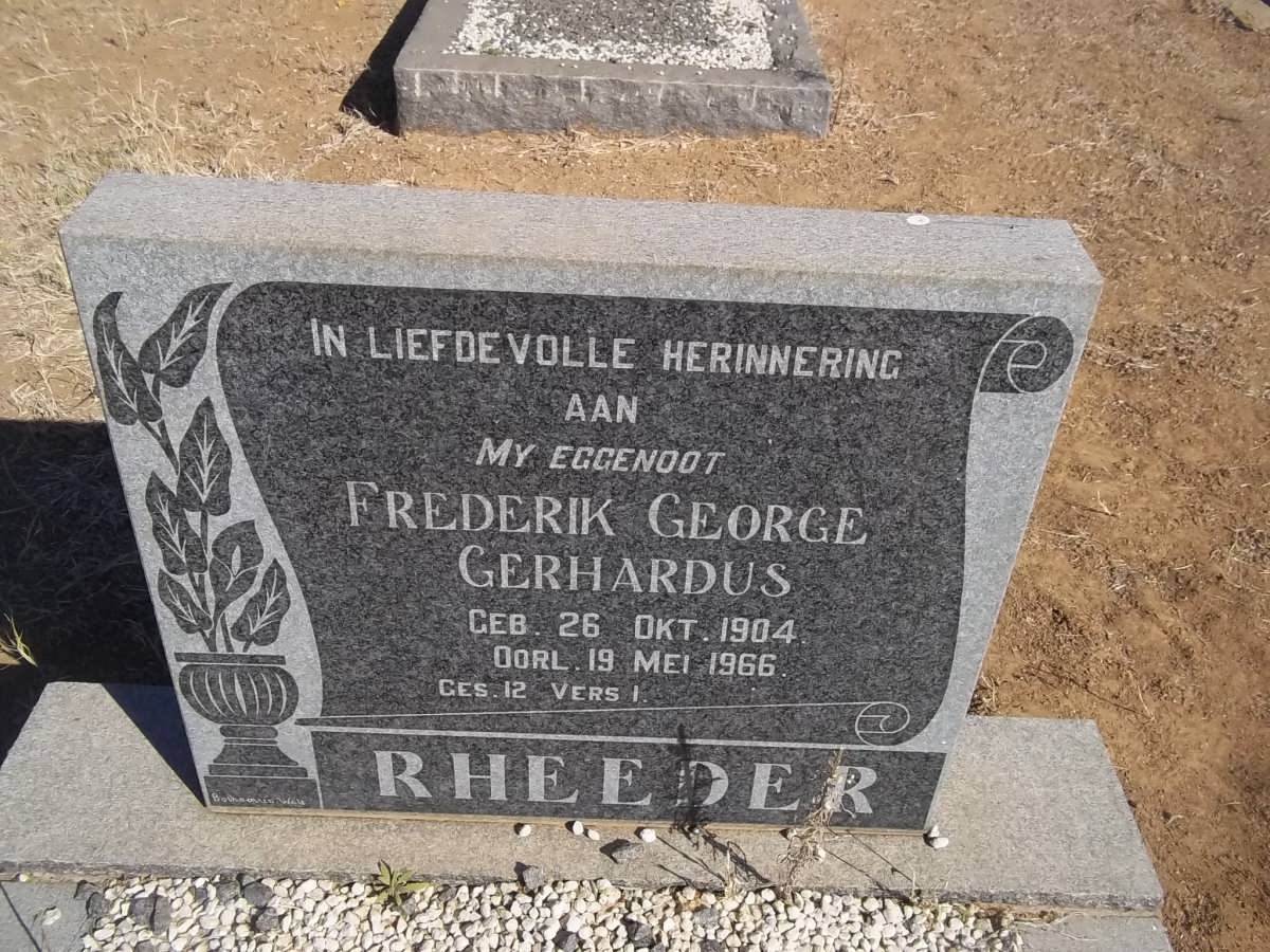 RHEEDER Frederik George Gerhardus 1904-1966