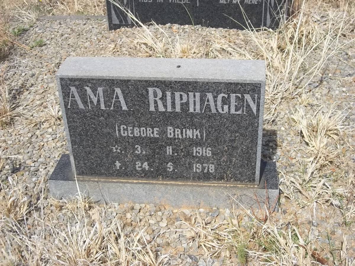 RIPHAGEN Ama nee BRINK 1916-1978