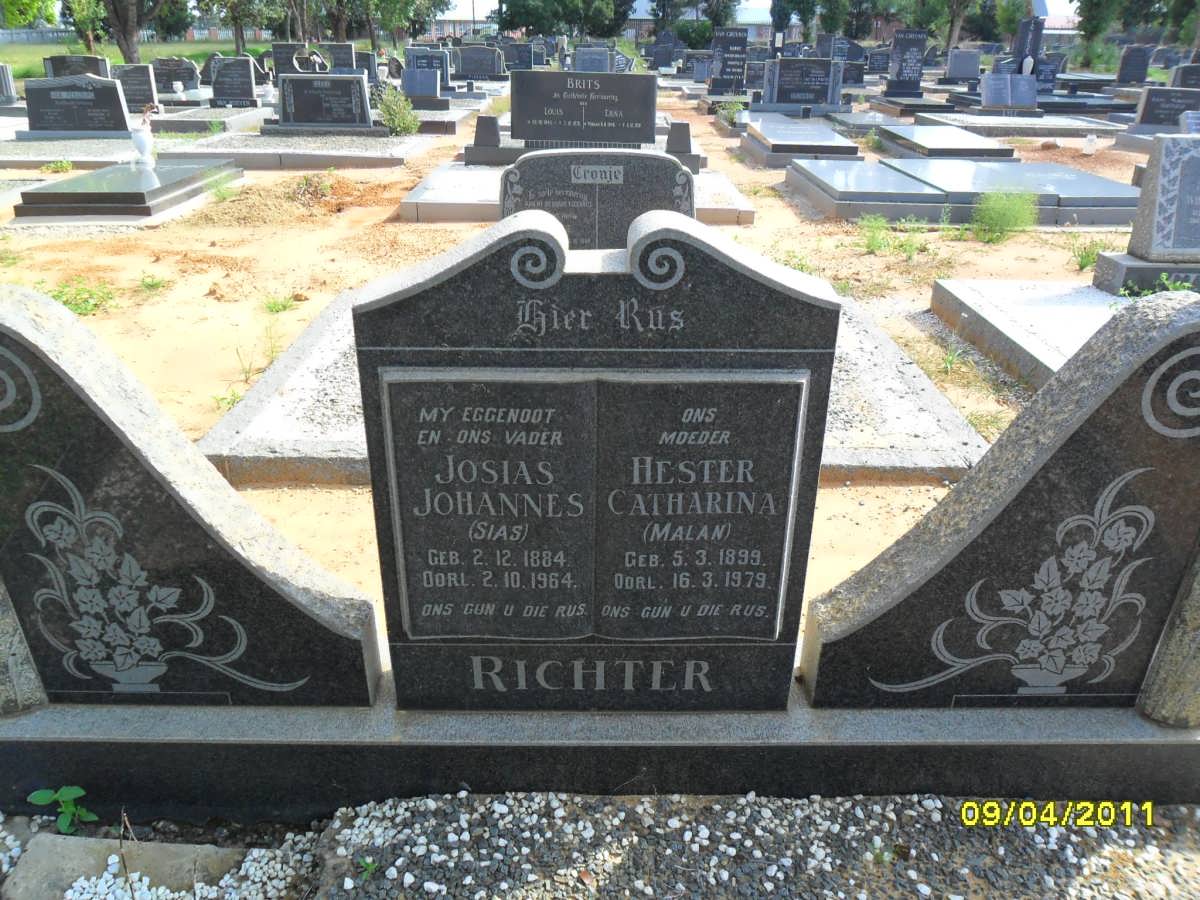 RICHTER Josias Johannes 1884-1964 &amp; Hester Catharina nee MALAN  1899-1979