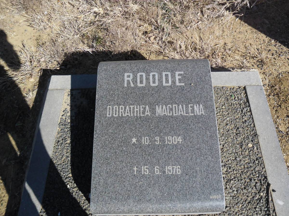 ROODE Dorathea Magdalena 1904-1976