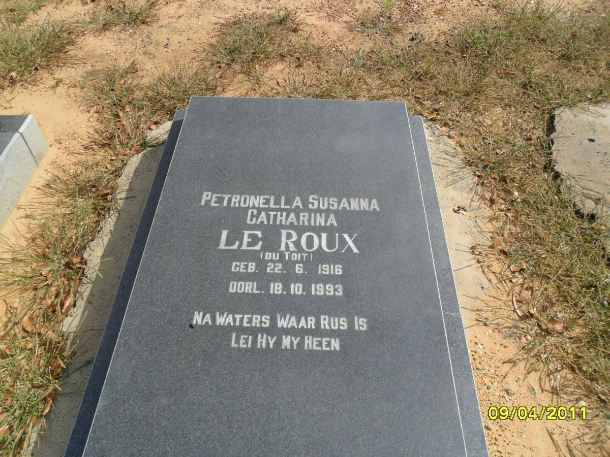 ROUX Petronella Susanna Catharina, le nee Du TOIT 1916-1993