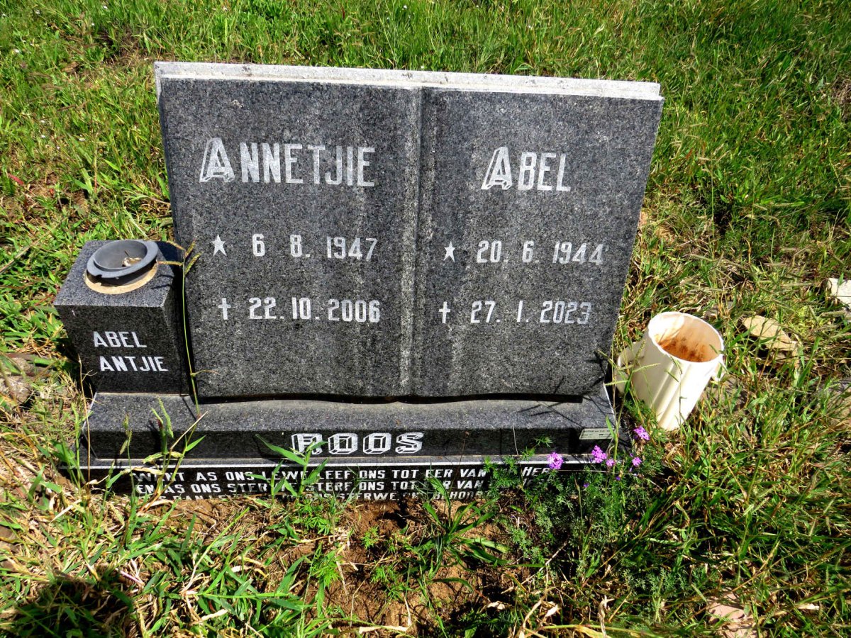 ROOS Abel 1944-2023 & Annetjie 1947-2006