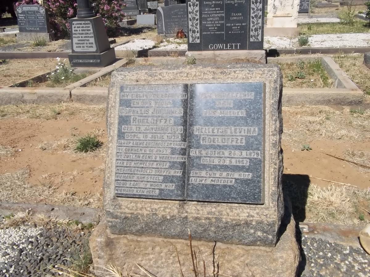ROELOFFZE Cornelis Johannes 1879-1938 &amp; Helletje Levina BOTHA 1879-1963