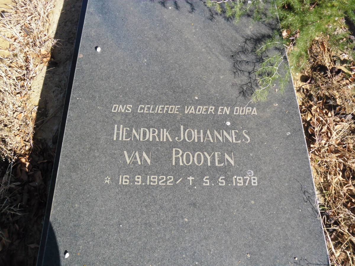 ROOYEN Hendrik Johannes, van 1922-1978