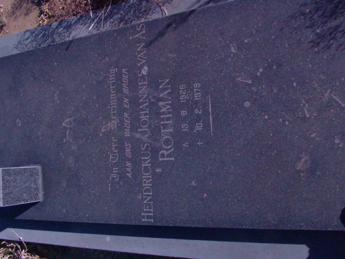 ROTHMAN Hendrickus Johannes van As 1926-1979
