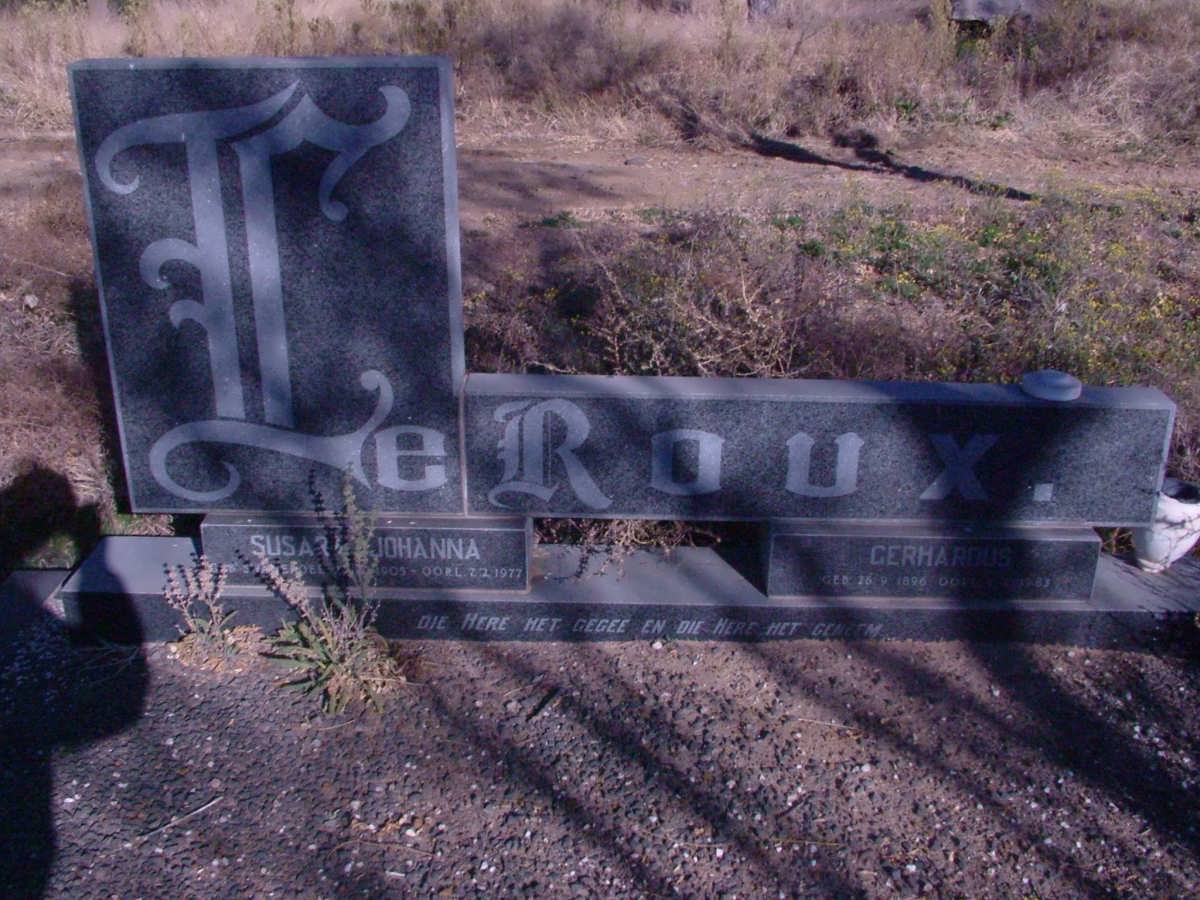 ROUX Gerhardus, le 1896-1983 &amp; Susara Johanna 190?-1977
