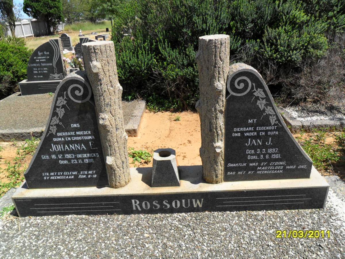 ROSSOUW Jan J. 1897-1961 &amp; Johanna E. DIEDERICKS 1903-1988