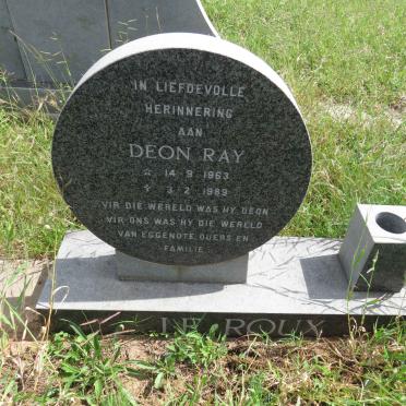 ROUX Deon Ray, le 1963-1989