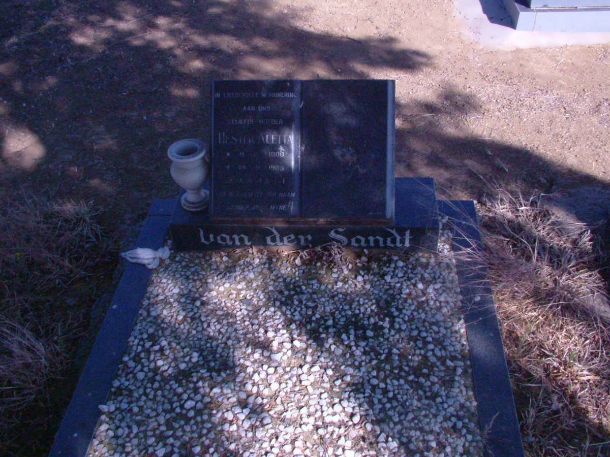 SANDT Hester Aletta, van der 1900-1985