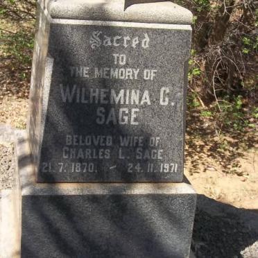 SAGE Wilhelmina C. 1870-1971