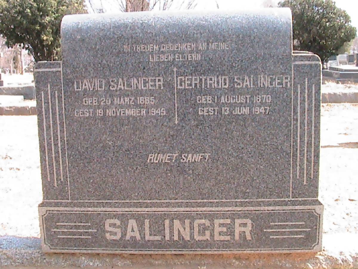 SALINGER David 1865-1945 &amp; Gertrud 1870-1947