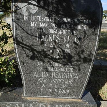 SAUNDERS J.C. 1911-1996 &amp; Alida Hendrica POPELIER 1914-2009