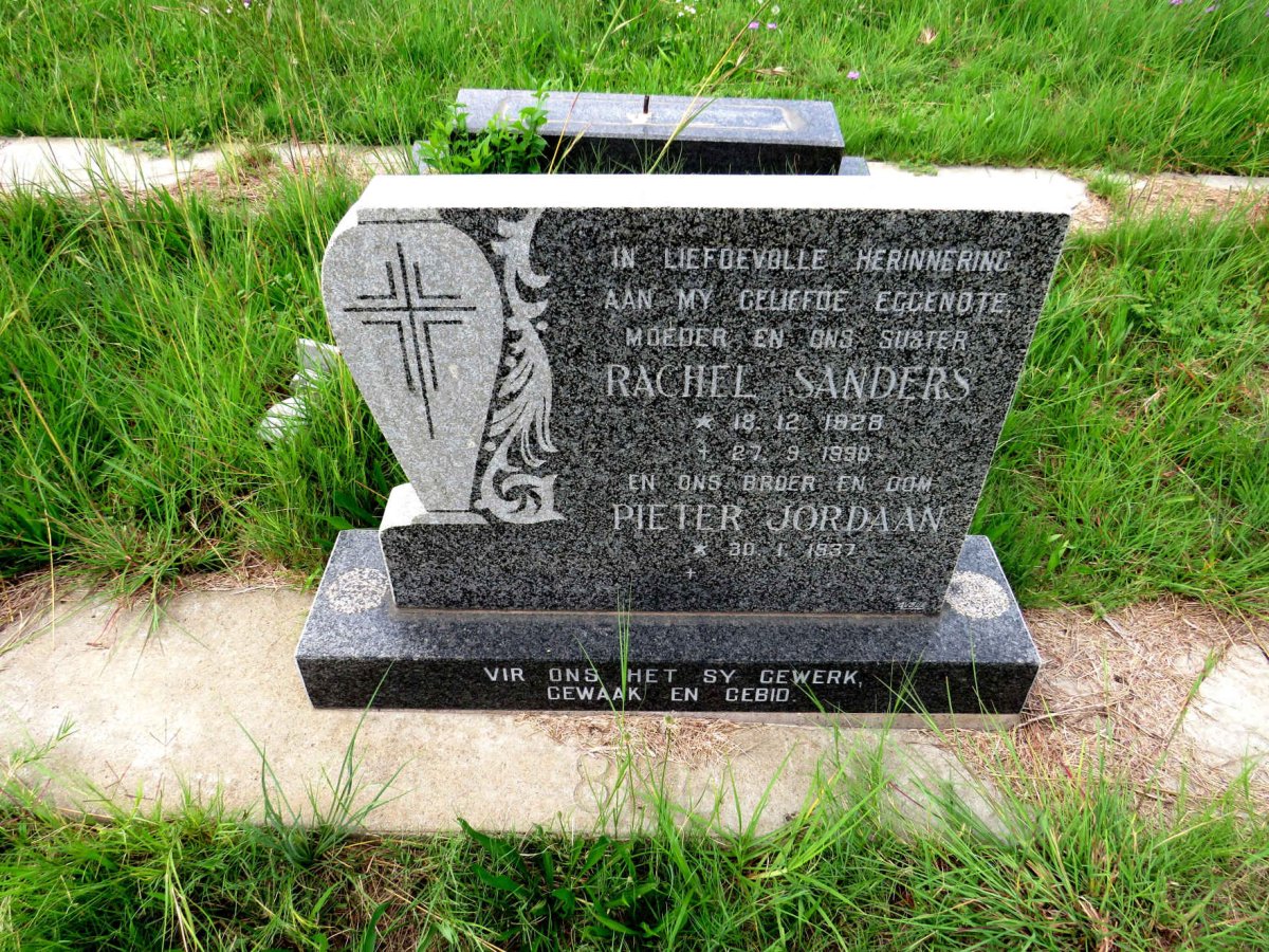 SANDERS Pieter Jordaan 1937- & Rachel 1928-1990