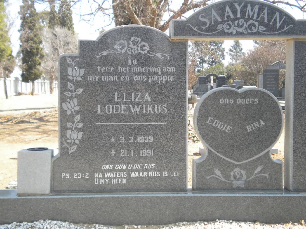 SAAYMAN Eliza Lodewikus 1939-1991