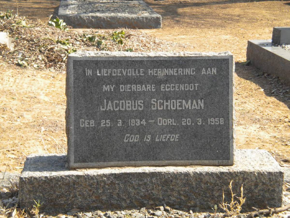 SCHOEMAN Jacobus 1934-1958