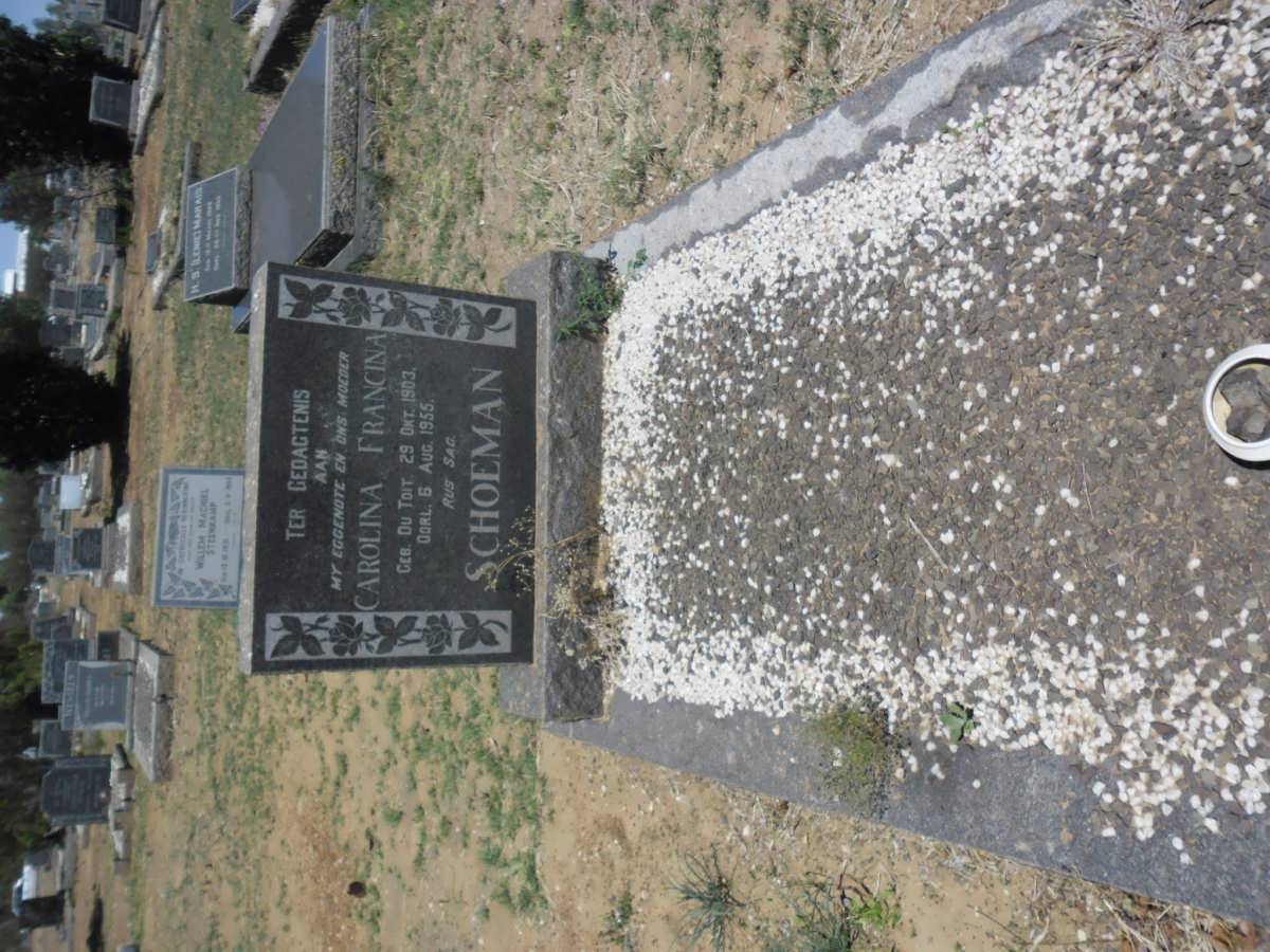 SCHOEMAN Carolina Francina nee DU TOIT 1903-1955