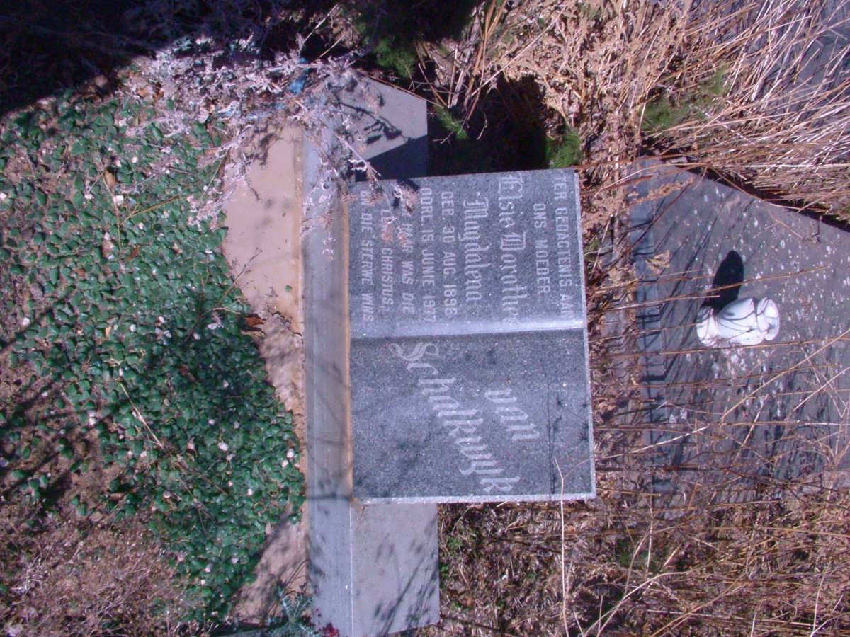 SCHALKWYK Elsie Dorothea Magdalena, van 1896-1977