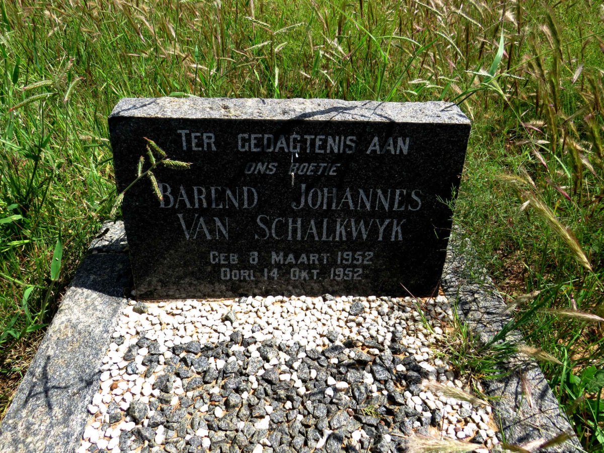 SCHALKWYK Barend Johannes, van 1952-1952
