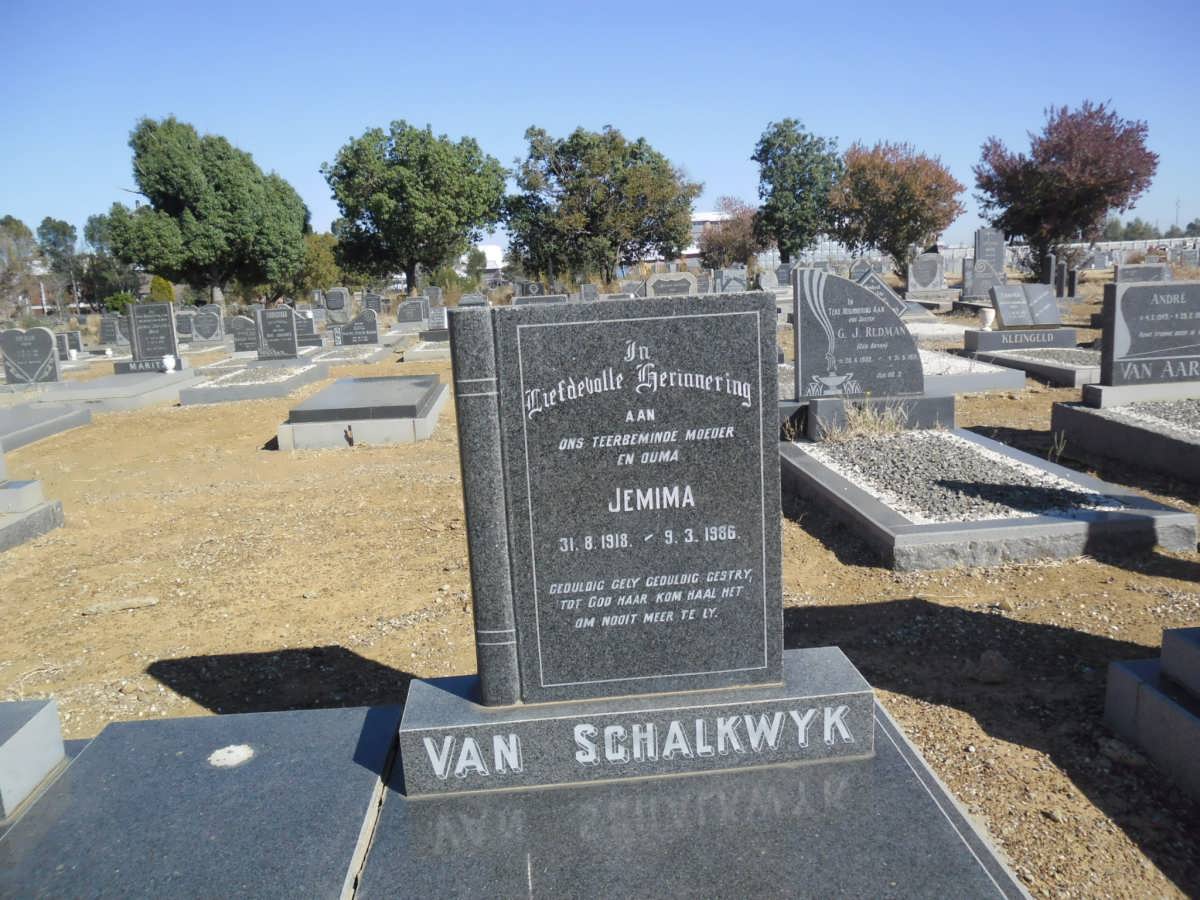 SCHALKWYK Jemima, van 1918-1986