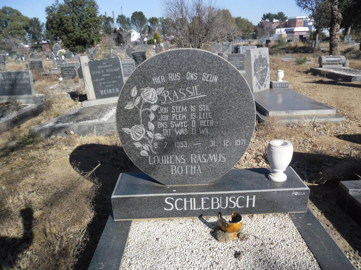 SCHLEBUSCH Lourens Erasmus Botha 1953-1971