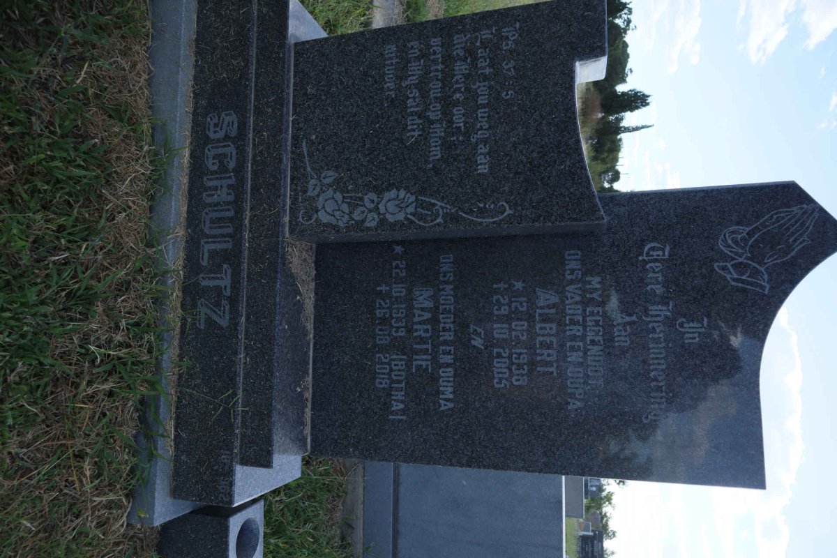 SCHULTZ Albert 1938-2005 &amp; Martie BOTHA 1939-2018