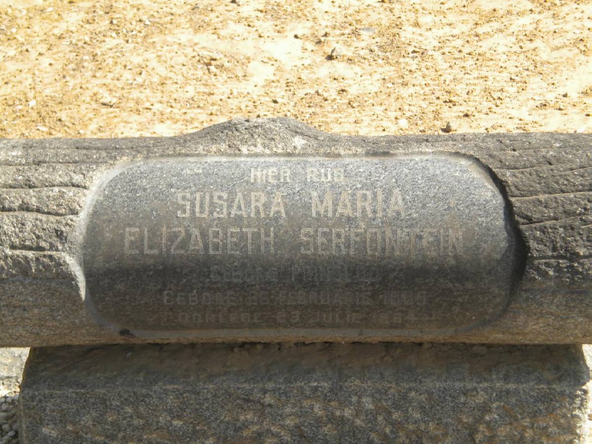 SERFONTEIN Susara Maria Elizabeth nee PRINSLOO 1889-1964