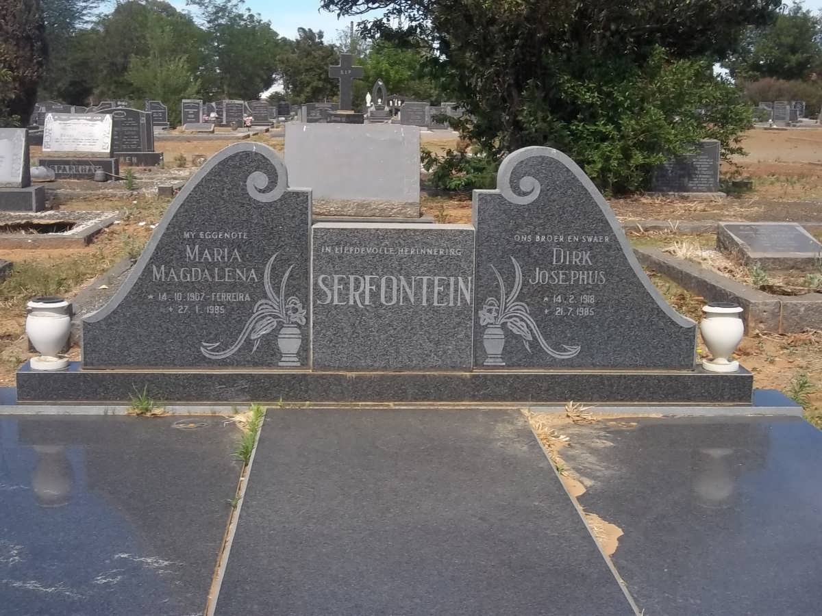 SERFONTEIN Dirk Josephus 1918-1985 &amp; Maria Magdalena FERREIRA 1907-1985