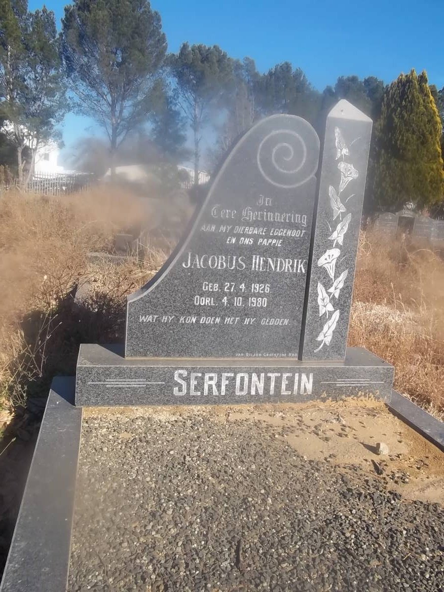 SERFONTEIN Jacobus Hendrik 1926-1980