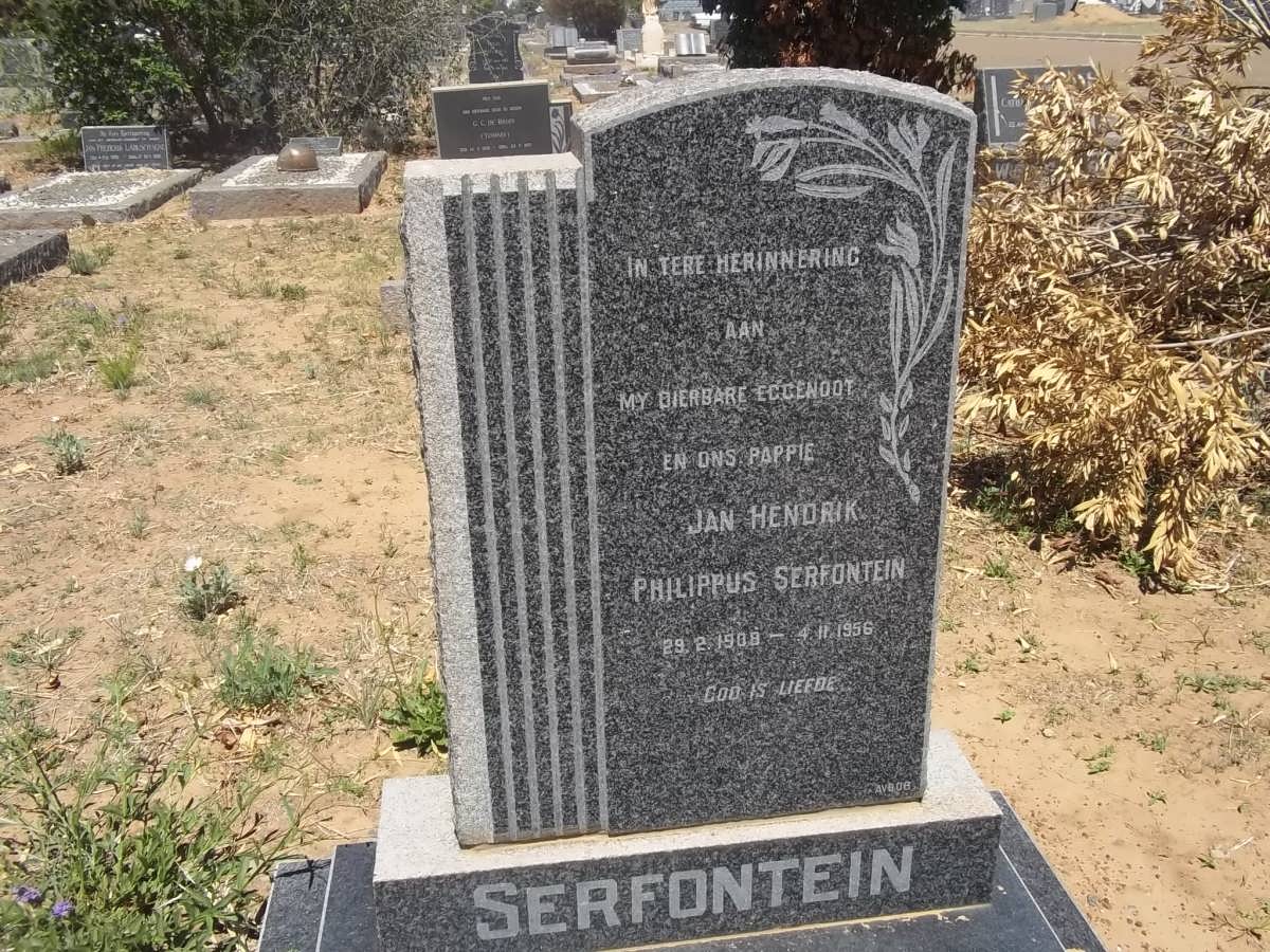 SERFONTEIN Jan Hendrik Philippus 1908-1956