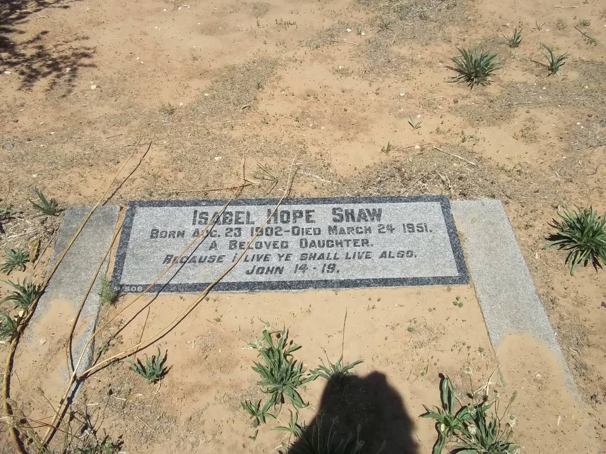 SHAW Isabel Hope 1902-1951