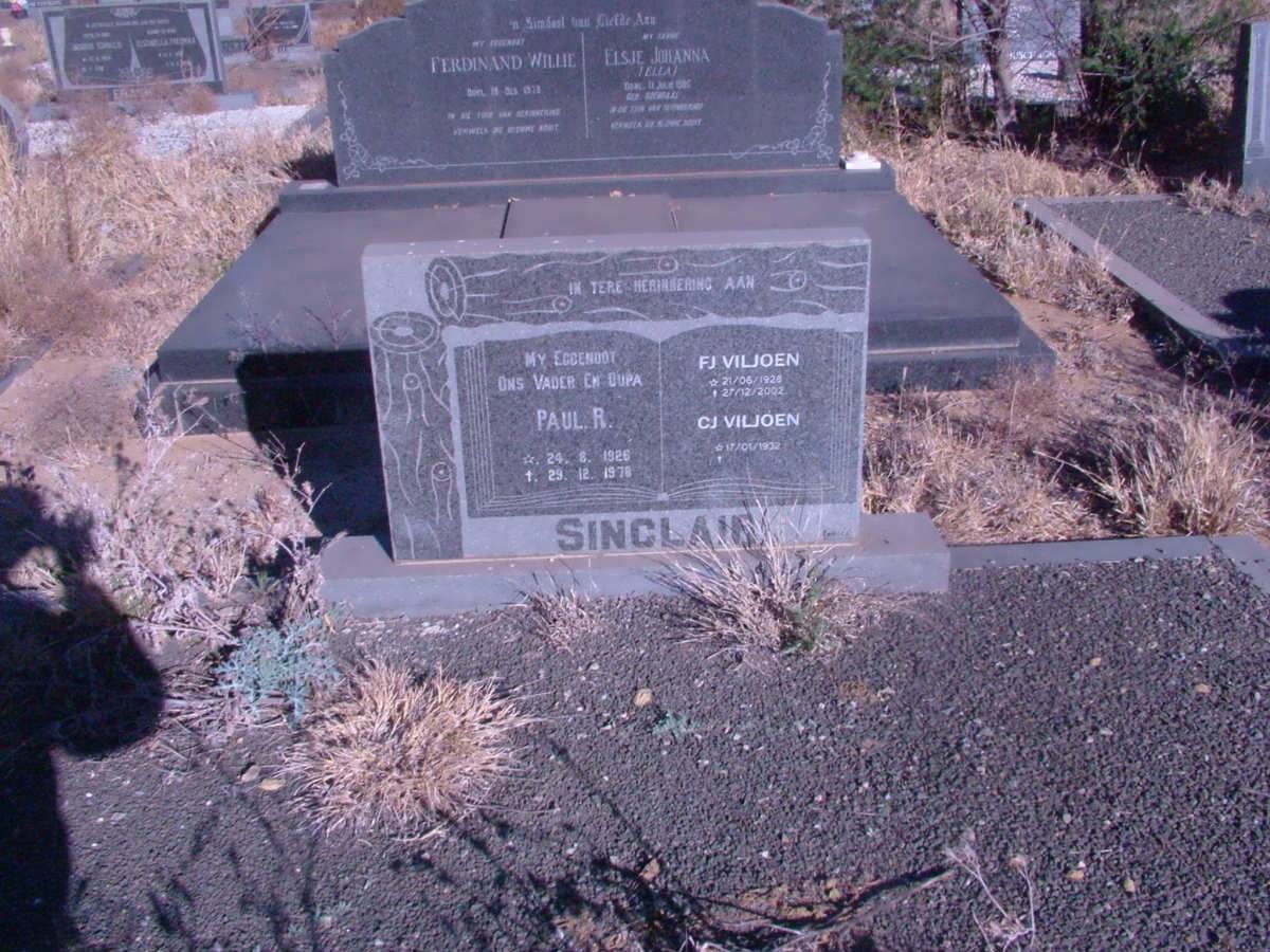 SINCLAIR Paul R. 1926-1978 :: VILJOEN F.J. 1928-2002 &amp; C.J. 1932-