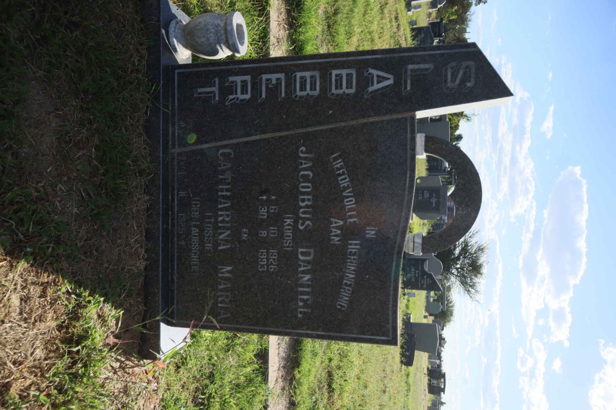 SLABBERT Jacobus Daniel 1926-1993 &amp; Catharina Maria nee LAUBSCHER 1925-