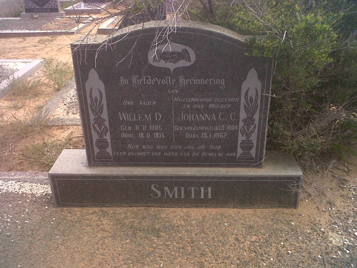 SMITH Willem D. 1885-1971 &amp; Johanna C.C. VAN JAARSVELD 1884-1962 