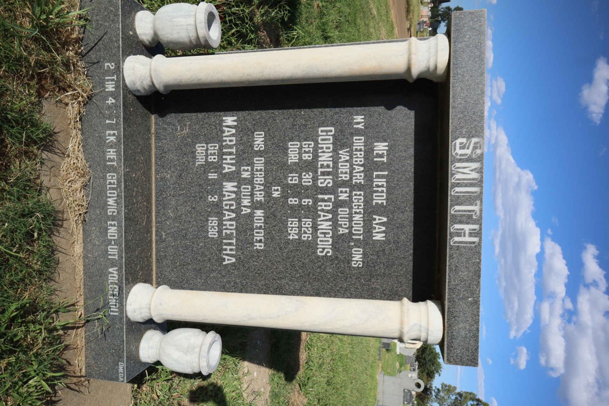 SMITH Cornelis Francois 1926-1994 &amp; Martha Magaretha 1930-
