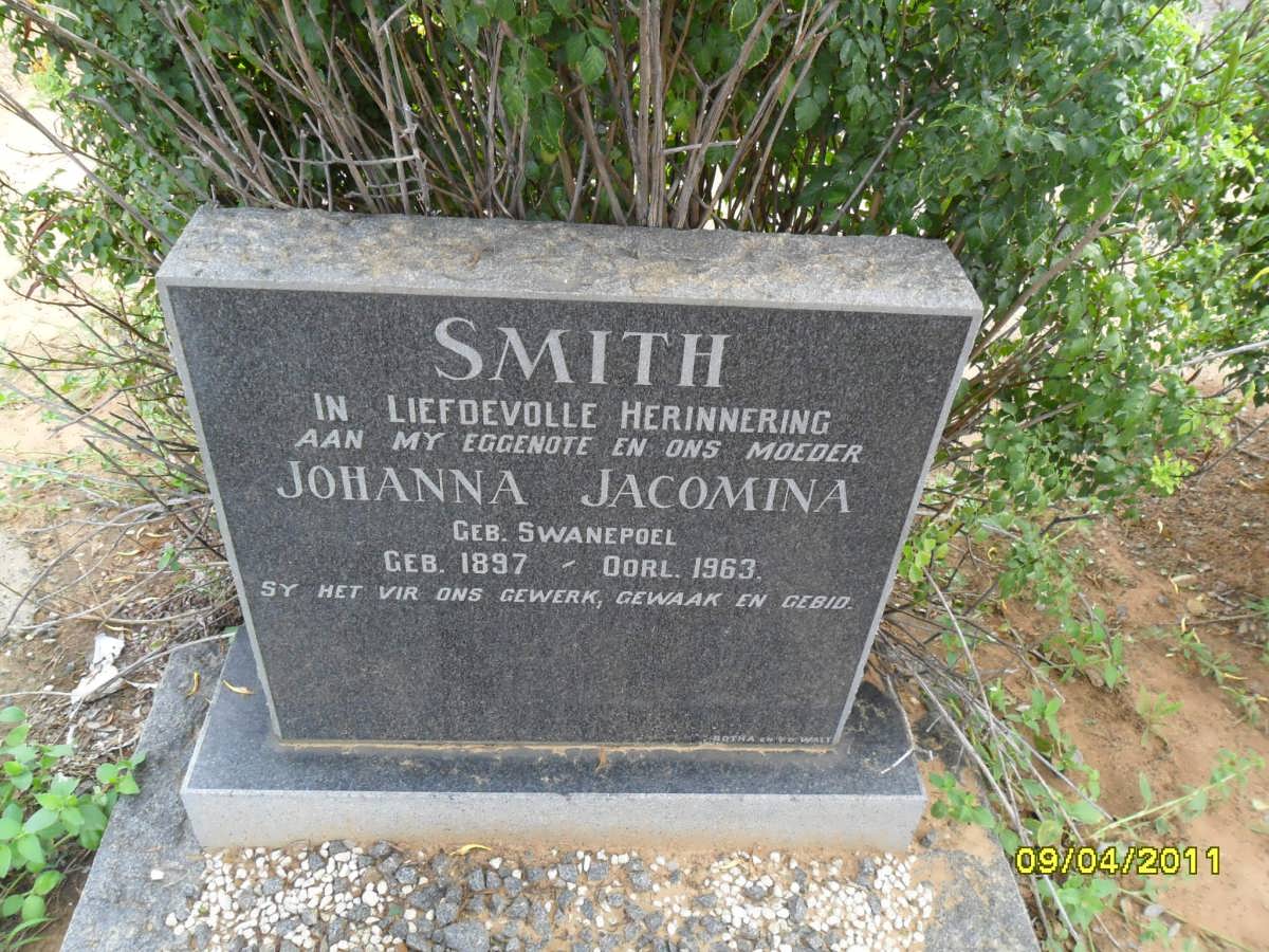 SMITH Johanna Jacomina nee SWANEPOEL 1897-1963