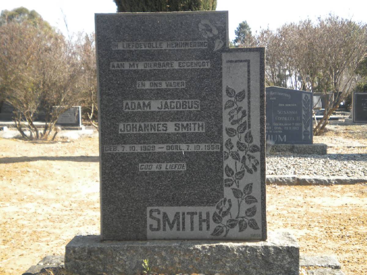 SMITH Adam Jacobus Johannes 1909-1958
