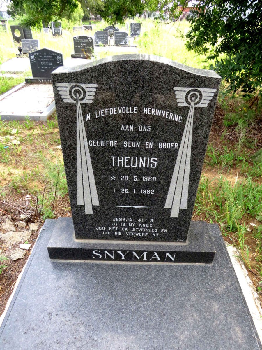 SNYMAN Theunis 1960-1982
